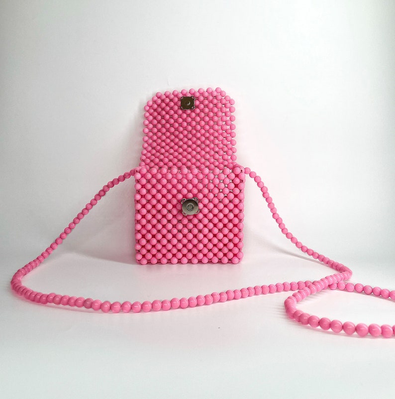 Cute tiny shoulder bag, Mini matte colored bags, Marshmallow colored fun bags, Bead bag image 10