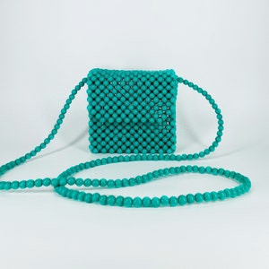 Cute tiny shoulder bag, Mini matte colored bags, Marshmallow colored fun bags, Bead bag Dark green