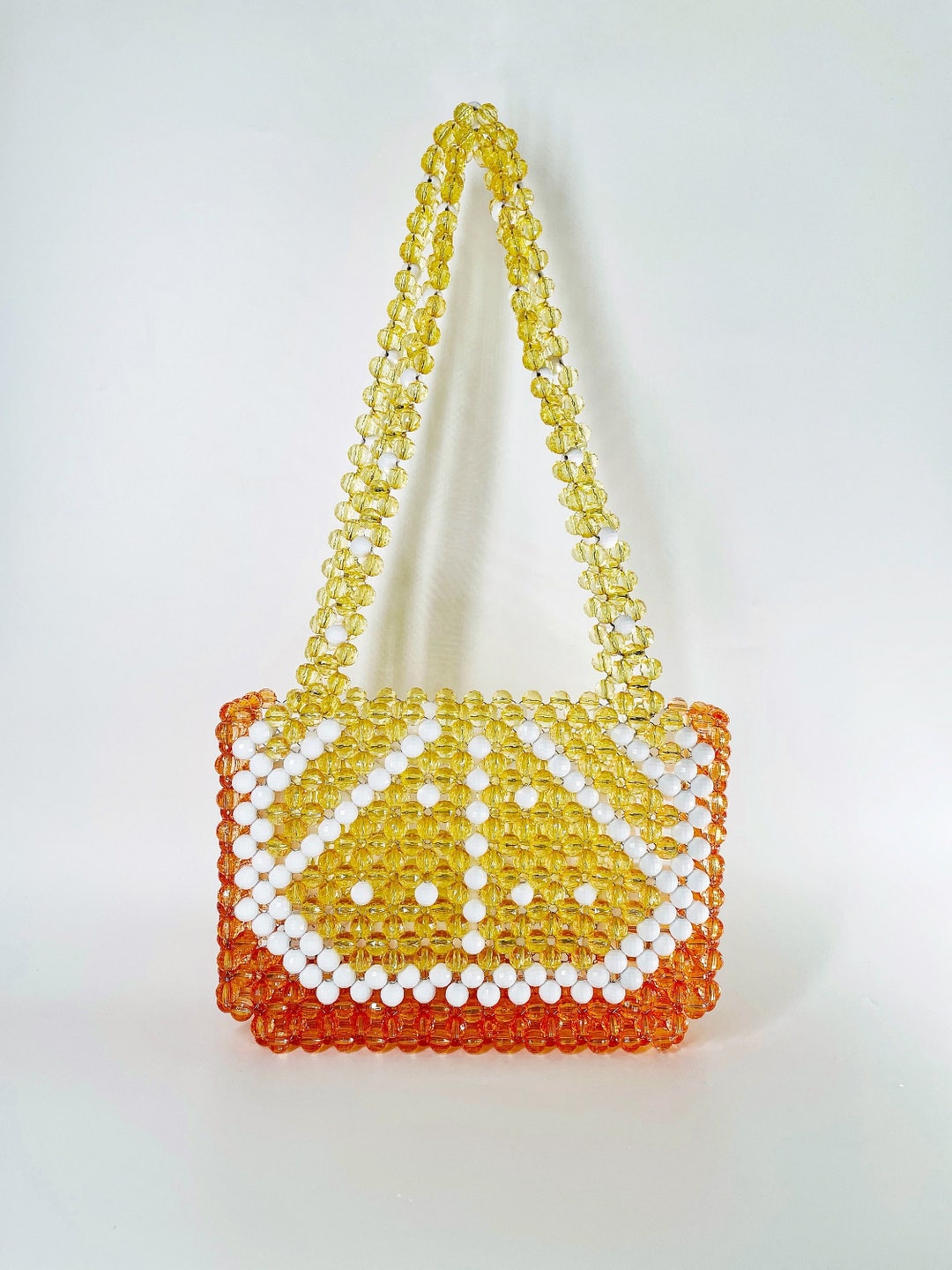Orange Bead Bag Crystal Bead Bag Bead Shoulder Bag Women - Etsy