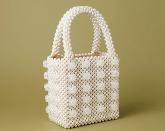 Brown Bag Mothers Day Women Handbag Bead Bag Beaded Bag Gift For Mom Wood Beaded Bag Shoulder Bag Gift For Her Mothers Day Gift