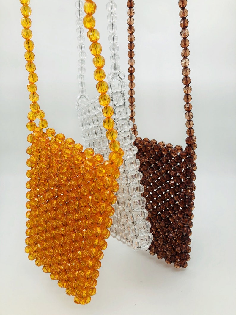 Phone Bag Crystal Bead Bagcrossbody Bead Women Bead Bag Etsy