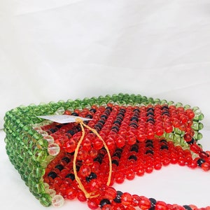 Watermelon Crystal bead bag, Shoulder bag, Women Bead bag, Valentines Day, Gift For Her ,Women handbags, Love gift image 8