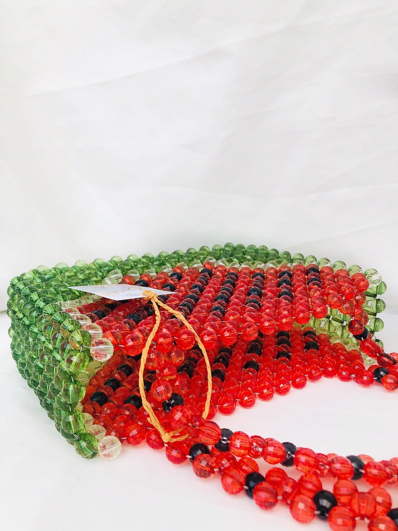 Watermelon Crystal bead bag, Shoulder bag, Women Bead bag, Valentines Day, Gift For Her ,Women handbags, Love gift image 8