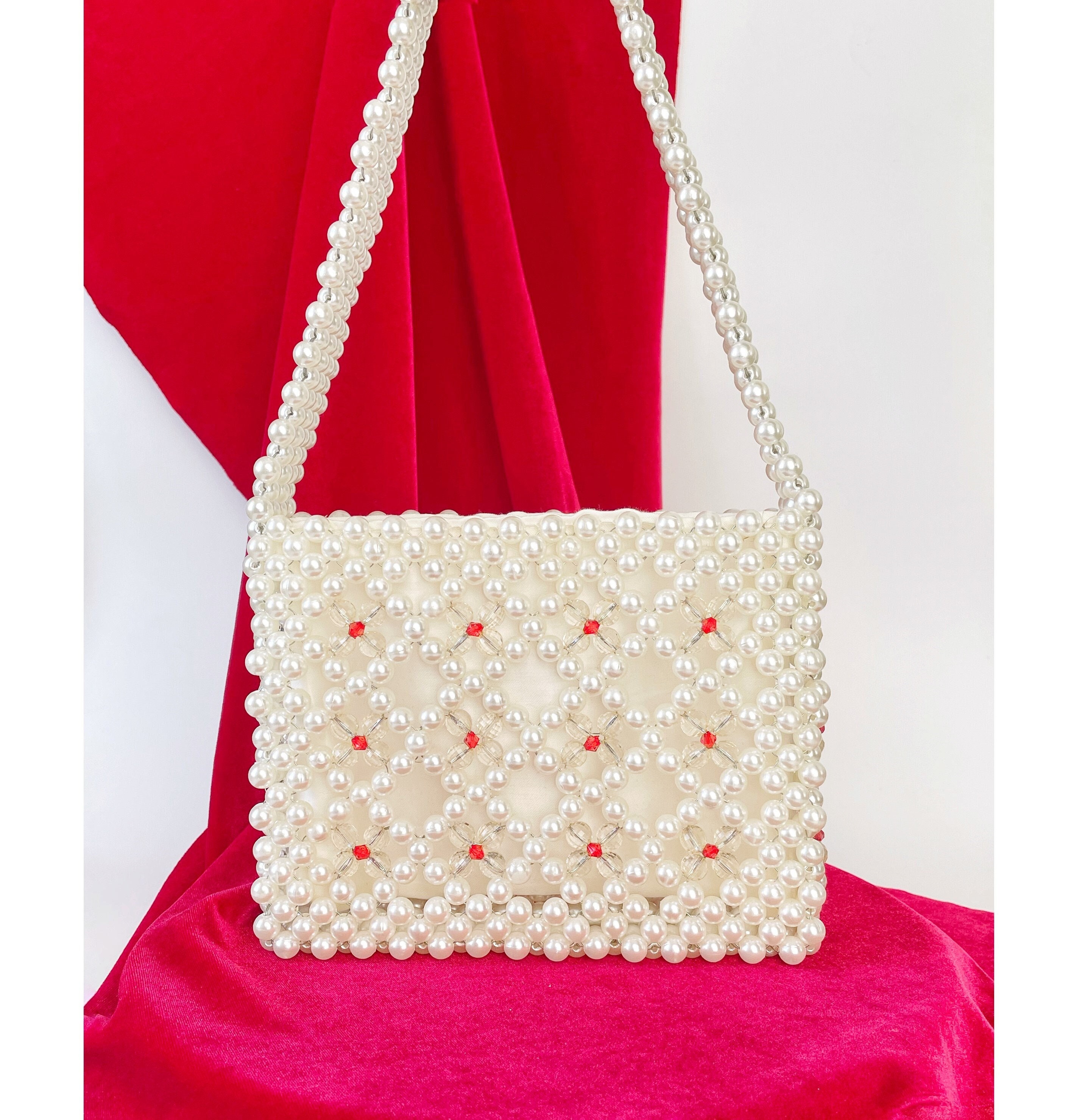 High Quality Pearl Beading Woven Handmade Mini Bag Women's Handbag Evening  Bag Wedding Party Clutch Purse Female Crossbody Bag - AliExpress