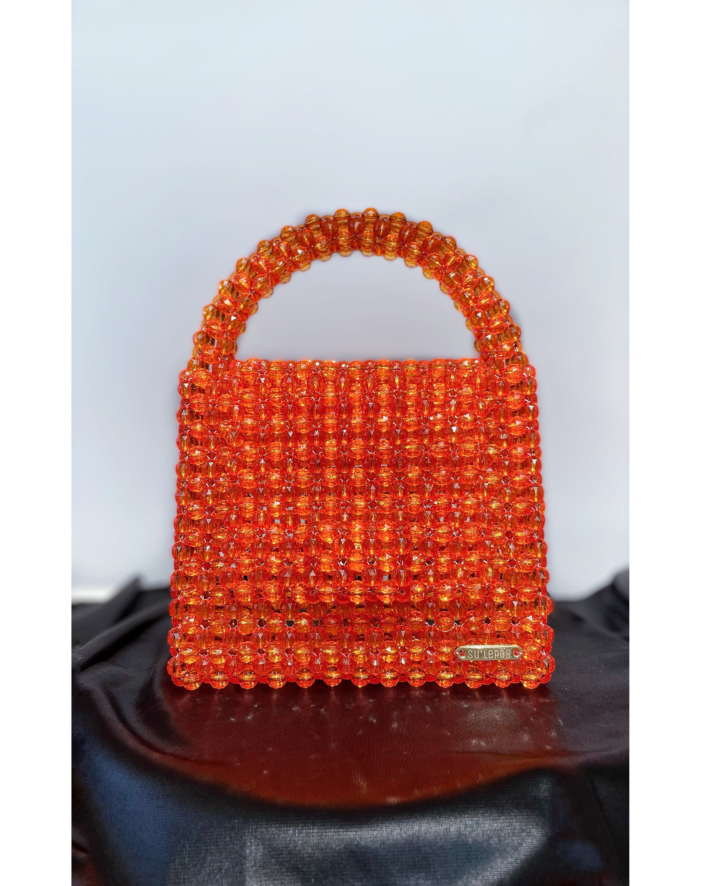 Handmade Bead Bag Long Chain Hand-Woven Celebrity Handbags Unique Design  Ladies Party Bag Top-handle