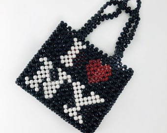 I love new york Bead shoulder bag, Women Bead bag, Bead Bag, Gift For Her ,Women handbags, Love gift