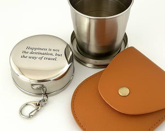 Personalized Folding Metal Cup: 250ml Stainless Steel Travel Mug