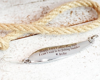 Personalized Fishing Lure, Engraved Gift for Dad, Grandpa