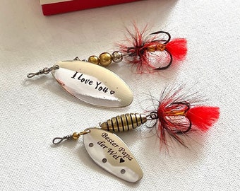 Personnalisé Pro qualité Pike Bass Spinner Bait Cadeau de Noël pour les amateurs de pêche Lure Glücksköder Vatertag ponton 21 trait #4 Myran Toni