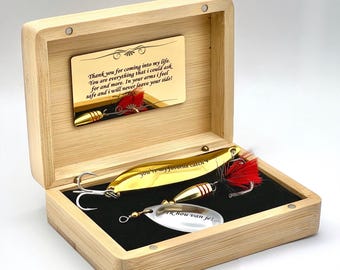 Wedding Gift for Dad Fishing gifts for him BestMan Father of the Bride wood box