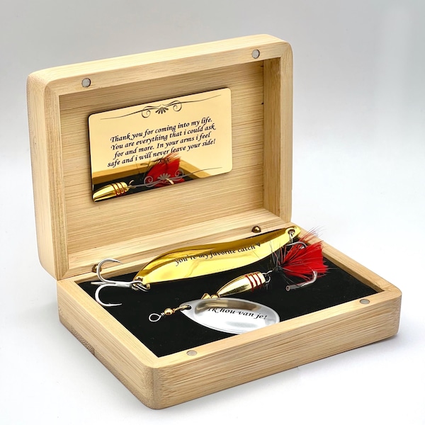 Wedding Gift for Dad Fishing gifts for him BestMan Father of the Bride wood box
