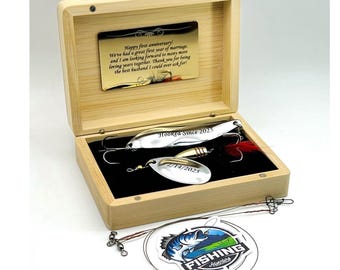 Custom engraved Fishing lures gift for Dad Fathers day Grandpa Groomsman Wedding Anniversary