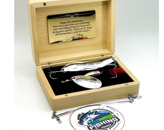 Custom engraved Fishing lures gift for Dad Grandpa Groomsman Wedding Anniversary Birthday