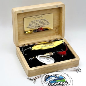 O-Fish-Ally Retired fishing gift for Retirement Dad Fisherman, colleague, boss Personalized Lure Set Engraved coworker
