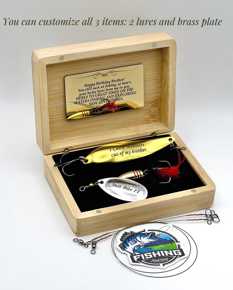 O-Fish-Ally Retired fishing gift for Retirement Dad Fisherman, colleague, boss Personalized Lure Set Engraved coworker