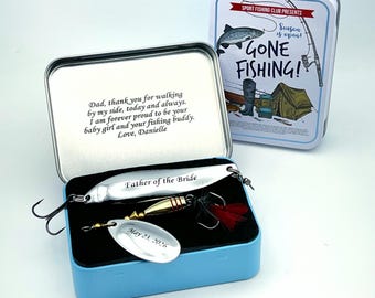 Personalized Fishing Lure Gift Box, Engraved Fisherman Gift