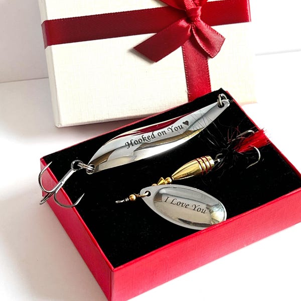 fishing Gift for Him Personalized lure in gift box bait for fisherman Daddy Grandpa Brother godfather Glücksköder