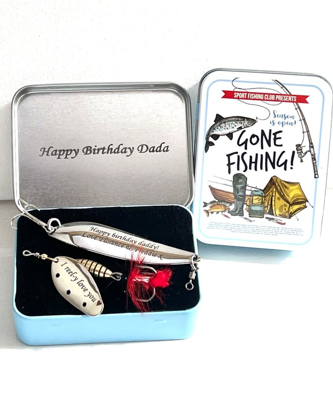 Personalized Fishing Lure Box Engraved Bait Gift for Dad, Grandpa ...