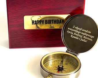 Personalized Compass Keychain gift for captain Custom Engraved fishing gift for dad Fathers day fishing buddy boat yachtsman outdoor gift