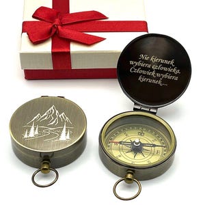 Engraved Compass Keychain, Gift for Dad, Personalized Nautical Gift