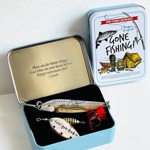 Retirement gift for Dad Grandpa Fishing gift Box Birthday Gift Dad father's day Gift Lure gifts idea for anglers man Pike Bass lure Bait