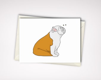 English Bulldog Greeting Card | British Bulldog Greeting Card | Bulldog Greeting Card | English Bulldog | British Bulldog | Bulldog