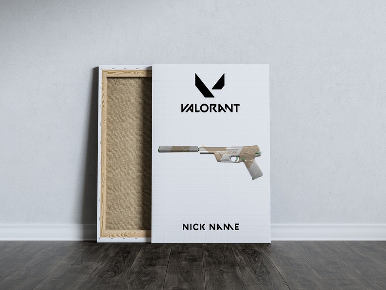 Valorant Jett Valorant Weapon Canvas Painting Valorant Gift,Custom Nick Name,Jett Canvas Gamer Gifts,Gamer Present Valorant Ghost Weapon