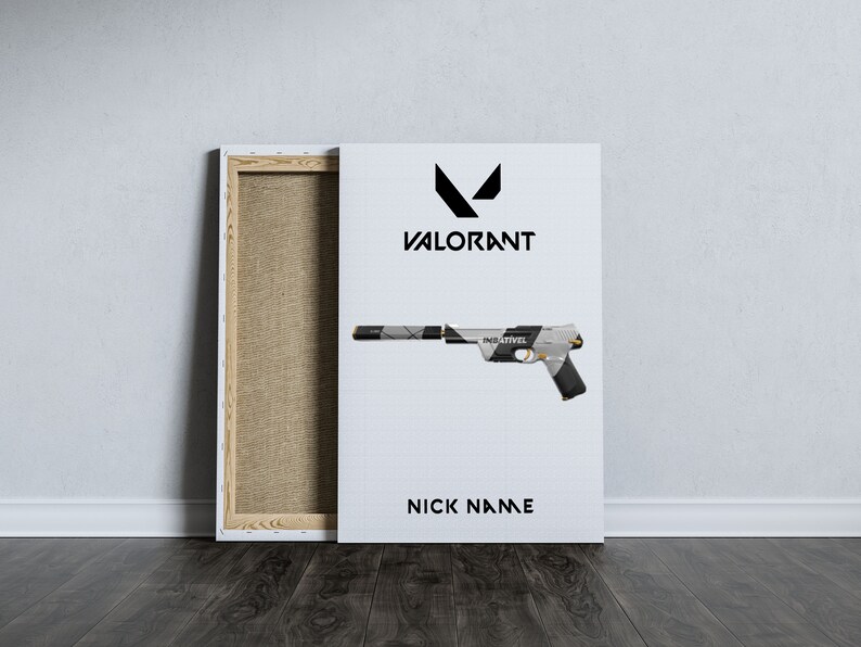 Valorant Jett Valorant Weapon Canvas Painting Valorant Gift,Custom Nick Name,Jett Canvas Gamer Gifts,Gamer Present Valorant Ghost Weapon