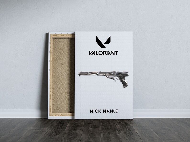 Valorant Jett Valorant Weapon Canvas Painting Valorant Gift,Custom Nick Name,Jett Canvas Gamer Gifts,Gamer Present Valorant Ghost Weapon