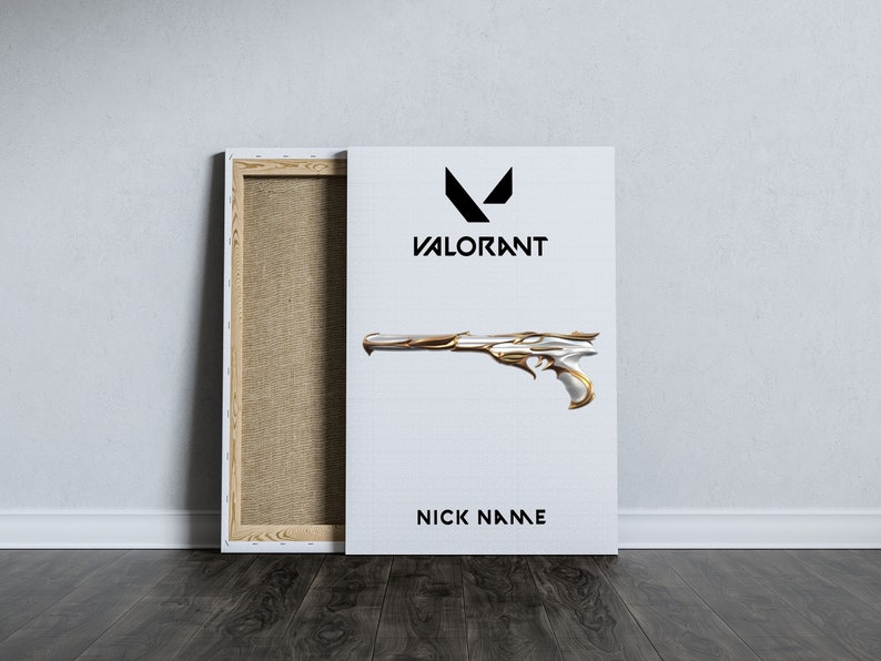Valorant Jett Valorant Weapon Canvas Painting Valorant Gift,Custom Nick Name,Jett Canvas Gamer Gifts,Gamer Present Valorant Ghost Weapon