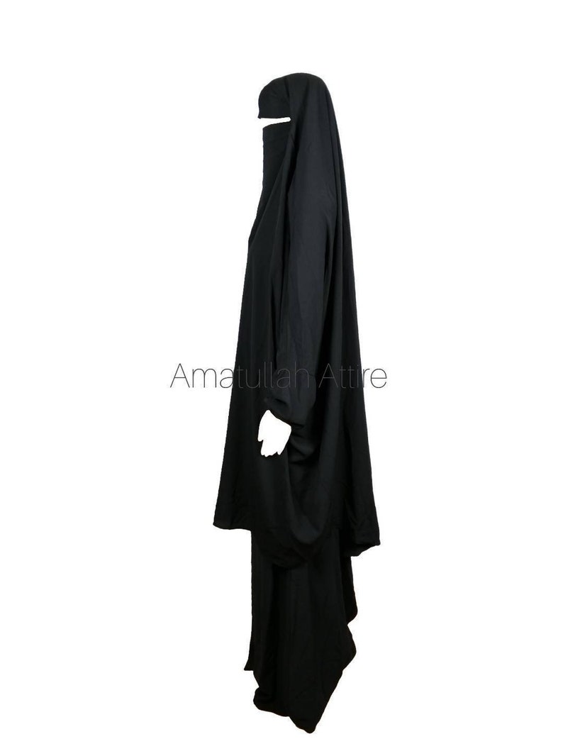 Black Two Piece French Jilbab Two Piece Khimar | Etsy