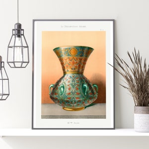 Vintage Islamic Wall Art, Arabic Art Poster, Islamic Home Décor, Vase Painting Decoration, Arab Giclée, Arabic Housewarming Gift, Islam