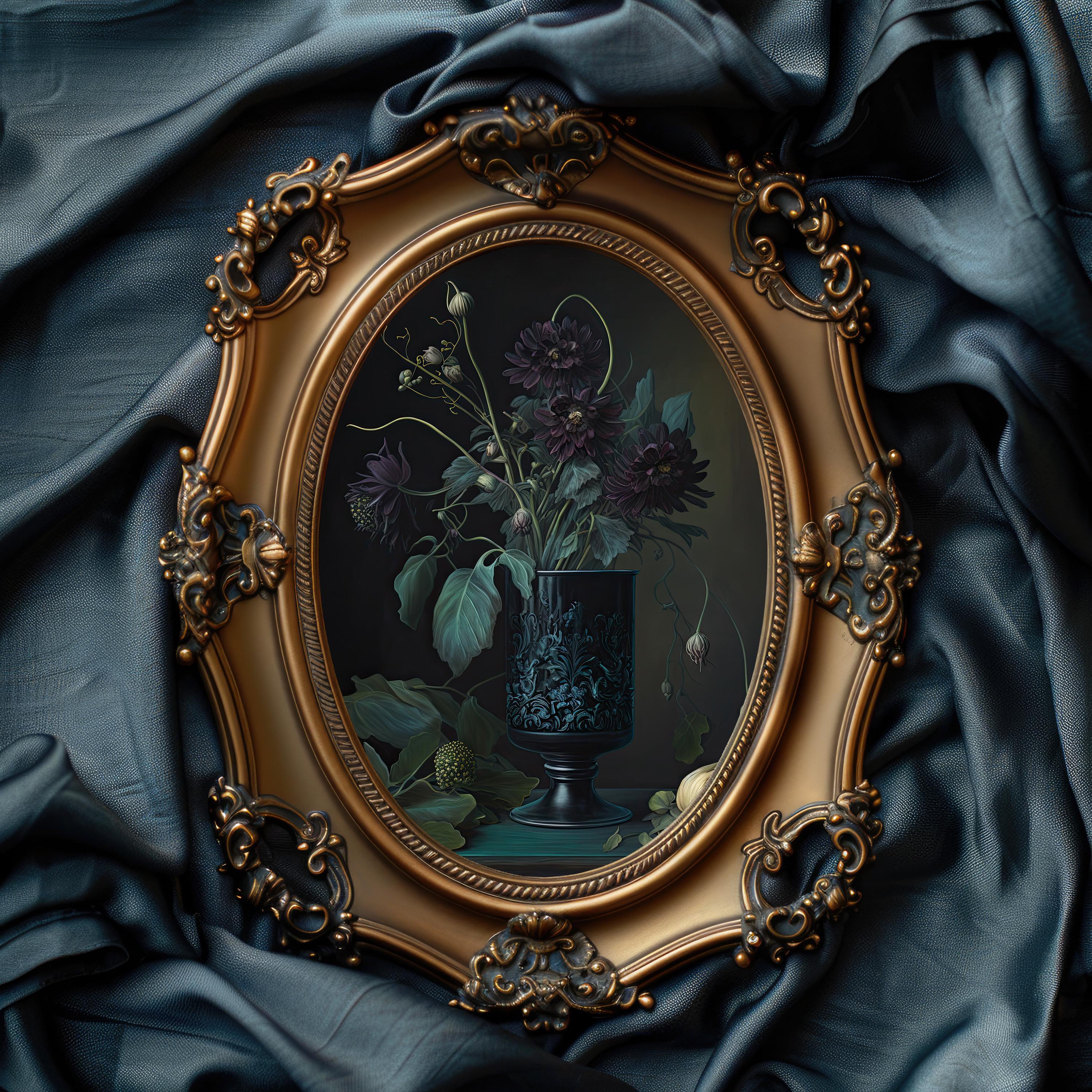 Dark Moody Botanical Art Print, Dark Academia Decor, Gothic Floral Wall ...