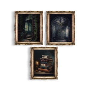 Set of 3 Dark Victorian Prints | Dark Academia Wall Art | Goth Gift | Wall Art | Vintage Gallery Wall Art | Dark Moody Art