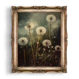 Dandelions Art Print | Cottagecore Decor | Nature Print | Wall Art | Floral Wall Art | Dark Academia | Wildflower Art | Home Decor