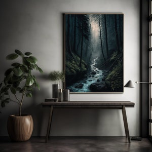 Dark Moody Forest Art Print Cottagecore Decor Gothic Decor Wall Art ...