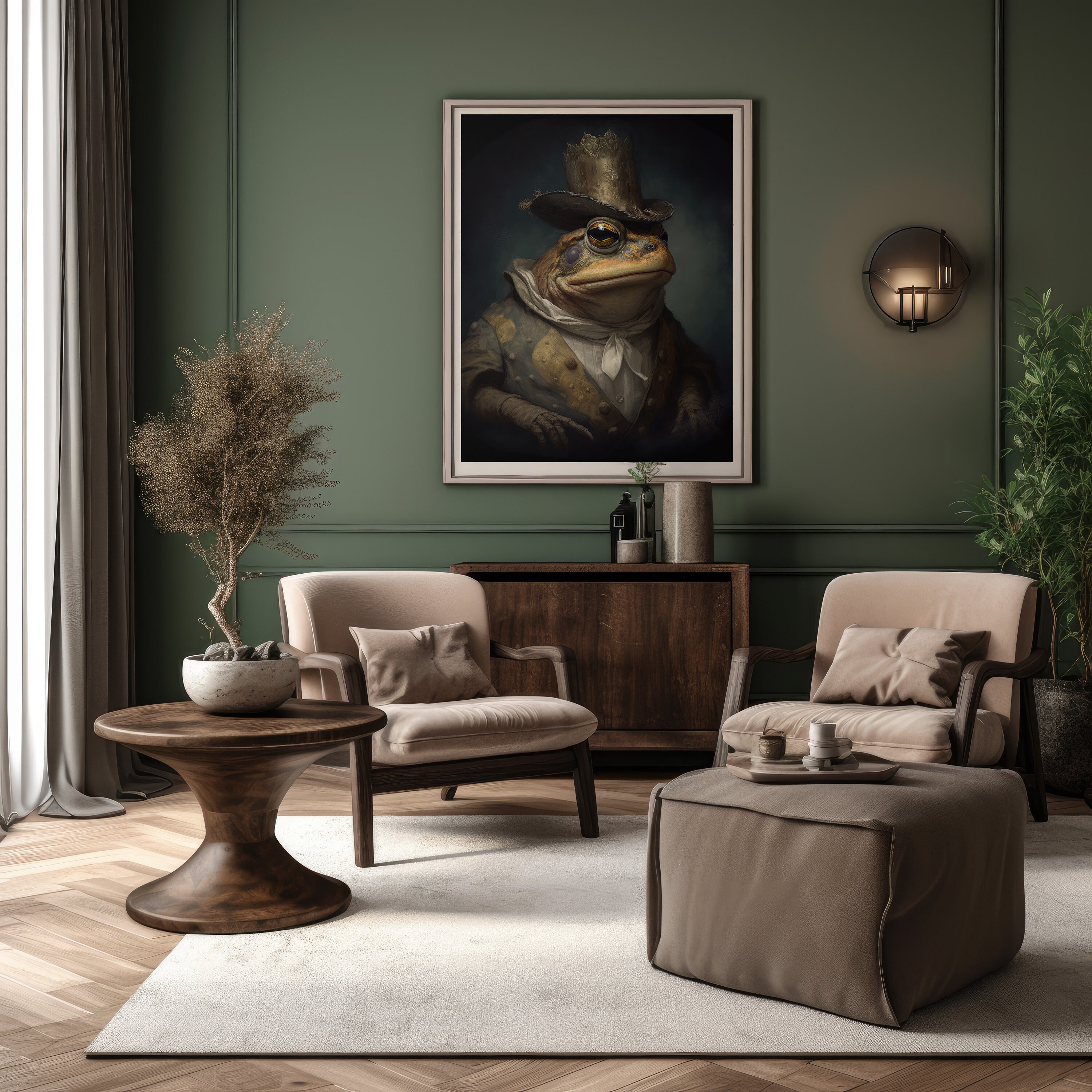 Dark Victorian Frog Print | Cottagecore Decor | Vintage Frog