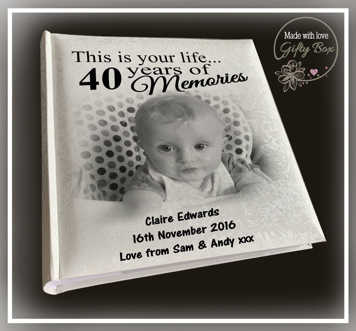 40th birthday memory keepsake present. Personalised photo Etsy