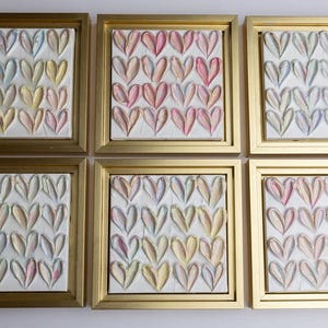 6x6in Heart Canvas *Not Framed* | Pastel Heart Painting on Canvas | Heart Painting Shelf Decoration | Baby Shower Gift | Nursery Gift