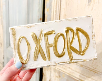 Personalized Hand Painted Gift | Oxford, Mississippi | SEC Gift | Graduation Gift | Sorority Gift | Mixed Media Resin Art