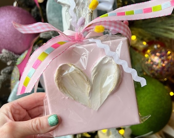 Mini Hearts | Pastel Heart Painting on Canvas | Heart Painting Shelf Decoration | Baby Shower Gift | Nursery Gift | Valentines Day Gift