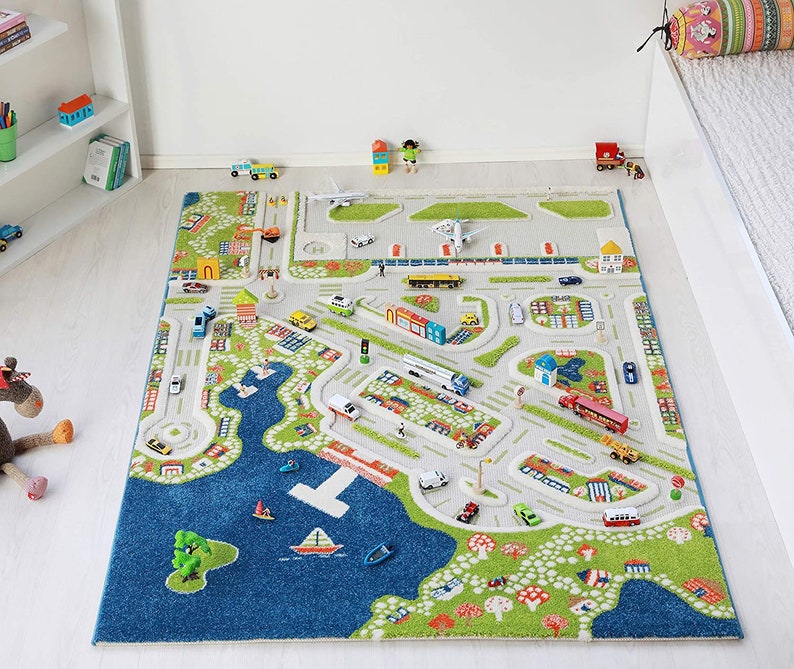 IVI 3D Mini City Kindergarten Kleinkinder & Kinder Montessori Spielmatte Teppich weich, lustig, pädagogisch, Aktivität, Pferd, Kuh, Jungen, Mädchen Bild 7