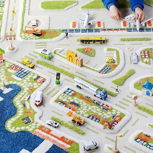 IVI 3D Mini City Kindergarten Kleinkinder & Kinder Montessori Spielmatte Teppich weich, lustig, pädagogisch, Aktivität, Pferd, Kuh, Jungen, Mädchen Bild 6