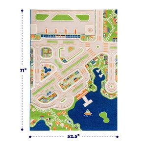 IVI 3D Mini City Kindergarten Kleinkinder & Kinder Montessori Spielmatte Teppich weich, lustig, pädagogisch, Aktivität, Pferd, Kuh, Jungen, Mädchen 71"x52" Zoll