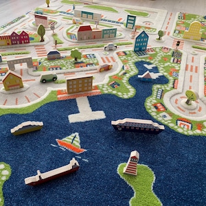 IVI 3D Mini City Kindergarten Kleinkinder & Kinder Montessori Spielmatte Teppich weich, lustig, pädagogisch, Aktivität, Pferd, Kuh, Jungen, Mädchen Bild 2