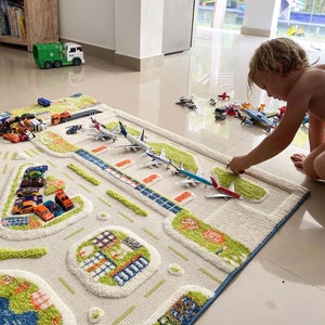 IVI 3D Mini City Kindergarten Kleinkinder & Kinder Montessori Spielmatte Teppich weich, lustig, pädagogisch, Aktivität, Pferd, Kuh, Jungen, Mädchen Bild 4