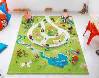 IVI 3D Farm Nursery Toddler & Kids Play Mat Rug Soft, Fun, Activity, Horse, Cow, Boys, Girls