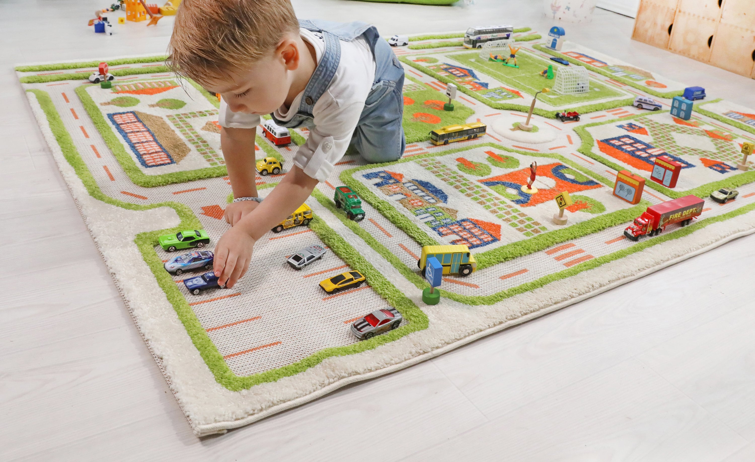 Tapis enfant 3D Ville Vert - IVI - Tapis enfant 3D, espace de jeu