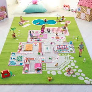 IVI 3D Playhouse Green Nursery Toddler & Kids Montessori Play Mat Rug Soft, Fun, Educational, Activity, Toys, Dolls, Boys, Girls image 1