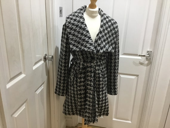 dogtooth wool coat